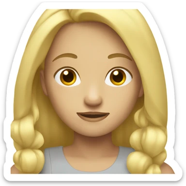 A girl with blonde hair who is 12  sticker
