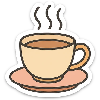 Remove the background, keep only the coffee cup in cozy warm tones with no background. sticker
