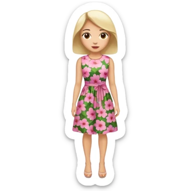 ligth woman wearing housewife clothes full body  sticker