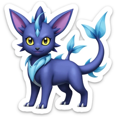 Luxray-Absol-Noibat-Vaporeon-Dewott-fusion sticker