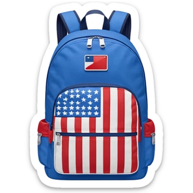 blue backpack with tommyjeans logo like american flag sticker
