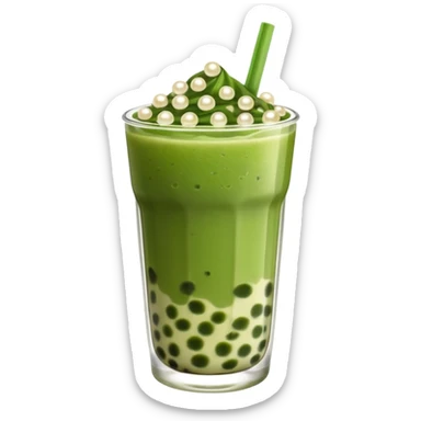 Matcha boba tea sticker