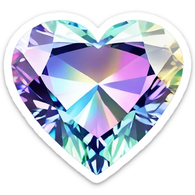 Heart shaped 56-carat rainbow diamond sticker