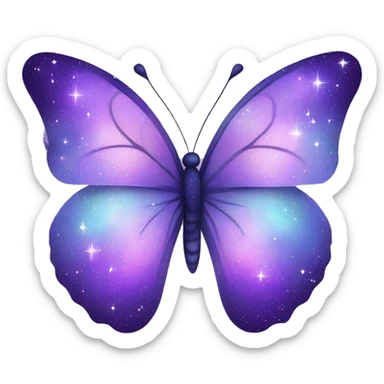 sparkly starry Pastel purple-gradient nebula galaxy butterfly sticker