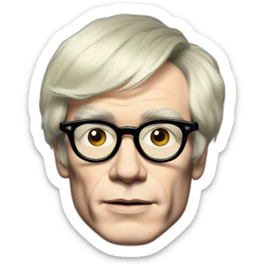 cartoon portrait of andy warhol sticker