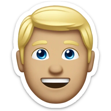 Male with blonde hair waving hand to say hello with a Scotland sticker