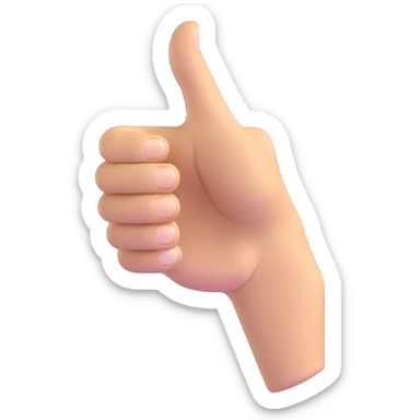 thumbs up hand gesture with light skin tone sticker