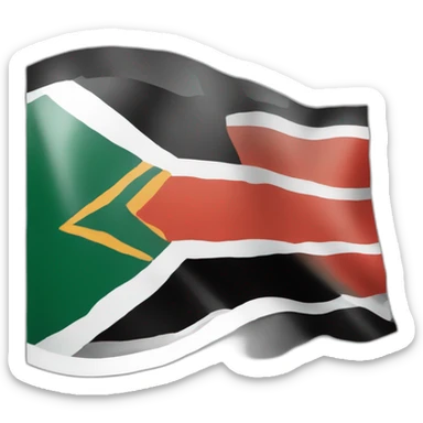 Black and white South african flag  sticker