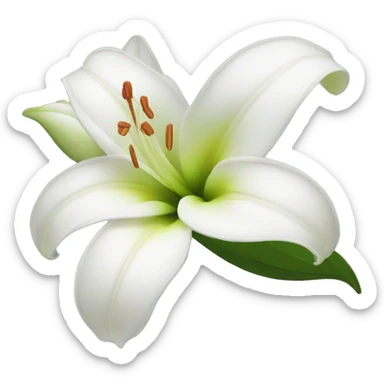 White lilie flower sticker