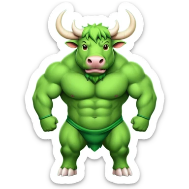 Big green bull full body  sticker