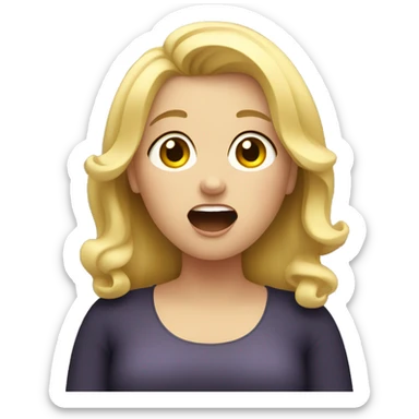 Overweight blonde girl singing sticker