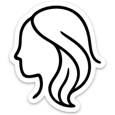 flowing hair, fashionable hairstyle sticker