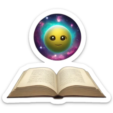 Cosmos emerges from the book sticker