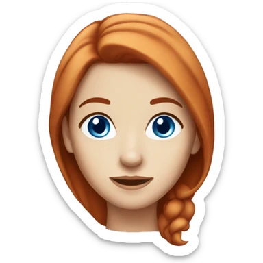 Pretty Redhead woman with blue eyes sticker