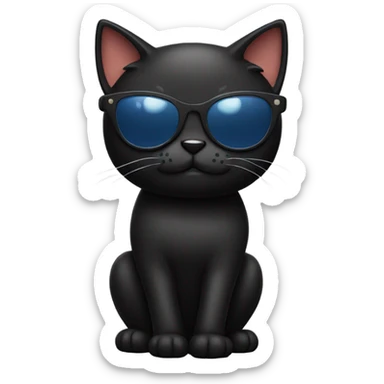 Sassy black cat with sunglasses  sticker