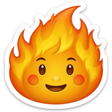 a chill emoji half fire sticker