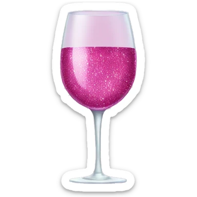 Pink glitter wine sticker