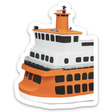 completely orange staten island ferry from the side sticker