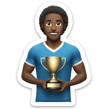 white athlete with winner trophy sticker