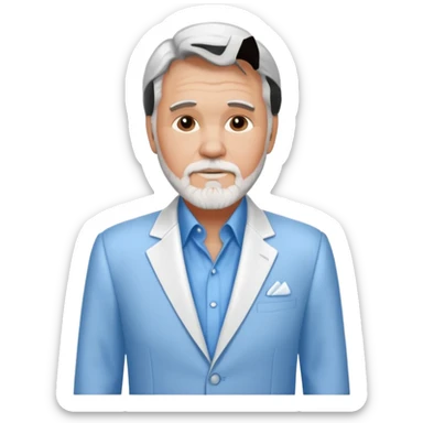 Kenny Rogers with blue dress shirt, white suit jacket sticker