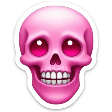 Pink skull with a heart eyes sticker