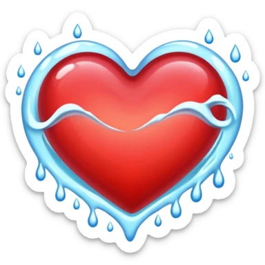 The heart beating in the flowing river sticker