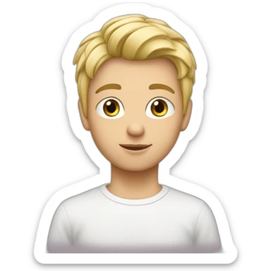 Jeune garçon  yeux verts cheveux blond sticker