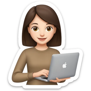 macbook brunette sticker