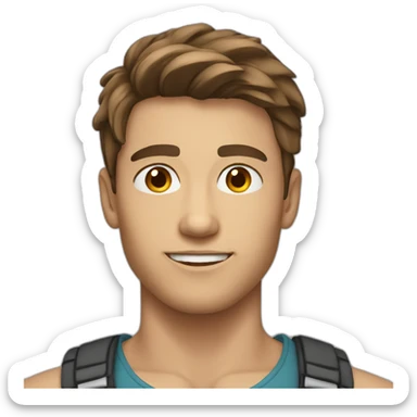 21 year old male with brown hair and light stubble sticker