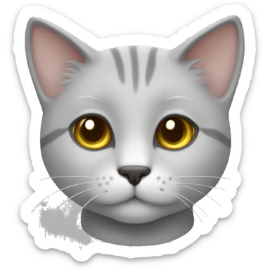 lovely light grey cat sticker