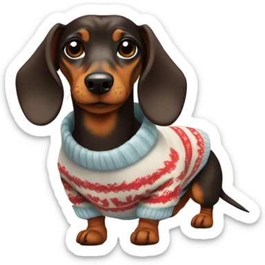 Dachshund in sweater sticker