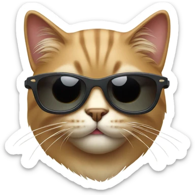 Cat with sunglasses sticker