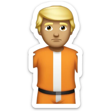 Donald Trump in a prison jumpsuit sticker
