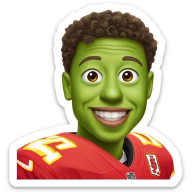 patrick mahomes as kermit the frog sticker