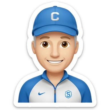émoji d'un coach sportif avec une casquette de sport sticker