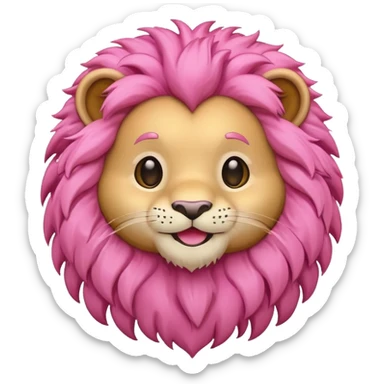 Pink Chibi Cartoon Lion sticker