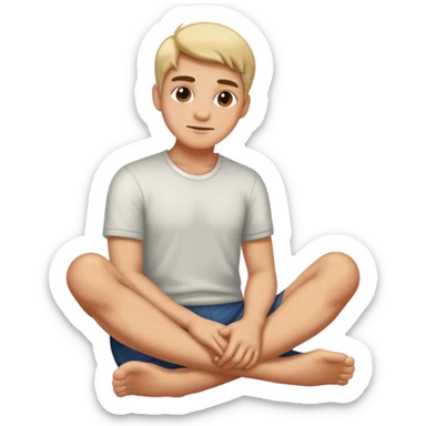 A sly face with feet crossed behind  sticker