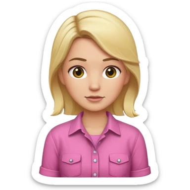 lumberjack blonde woman pink shirt sticker