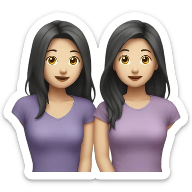 Lesbian couple asian sticker