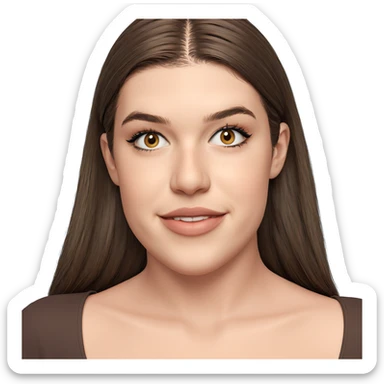 smiling girl with brown hair sticker