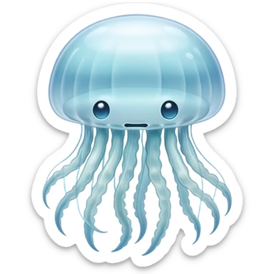 Clear white jellyfish see through  sticker
