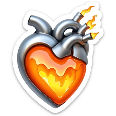 hot melting metal heart shape sticker