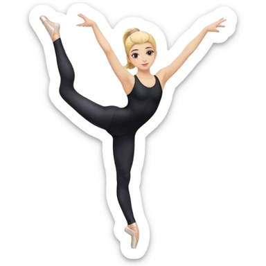  dancer-gymnast with blonde hair in black tights  (kids) sticker