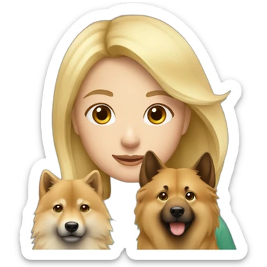 Blonde girl with eurasier sticker
