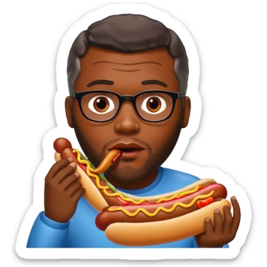 Tyler Perry with long hot dog in his mouth with no bun sticker