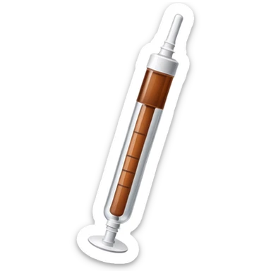 Brown syringe for injection  sticker