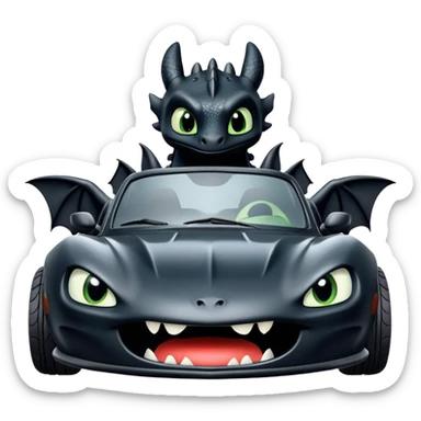 Toothless the dragon as a car  sticker