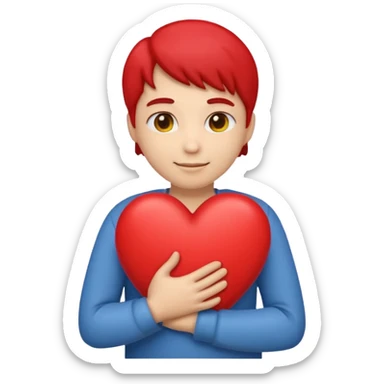 make an emoji of hugging a heart, one person. it's supposed to show a level of gratitude sticker
