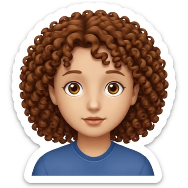 Nano con capelli ricci marroni, occhi marroni sticker