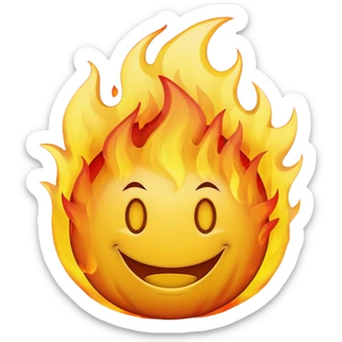 🙂🔥 cobine the two put the fire on topp of the head nothing more nothing less, stop with the ai don’t make it look like a person make it look like an yellow smiley face sticker